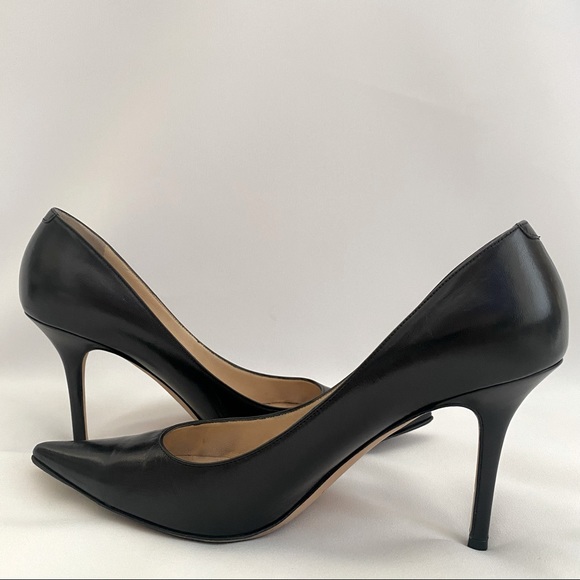 Jimmy Choo Black Kid Leather Pointy Toe Pump - Picture 2 of 9